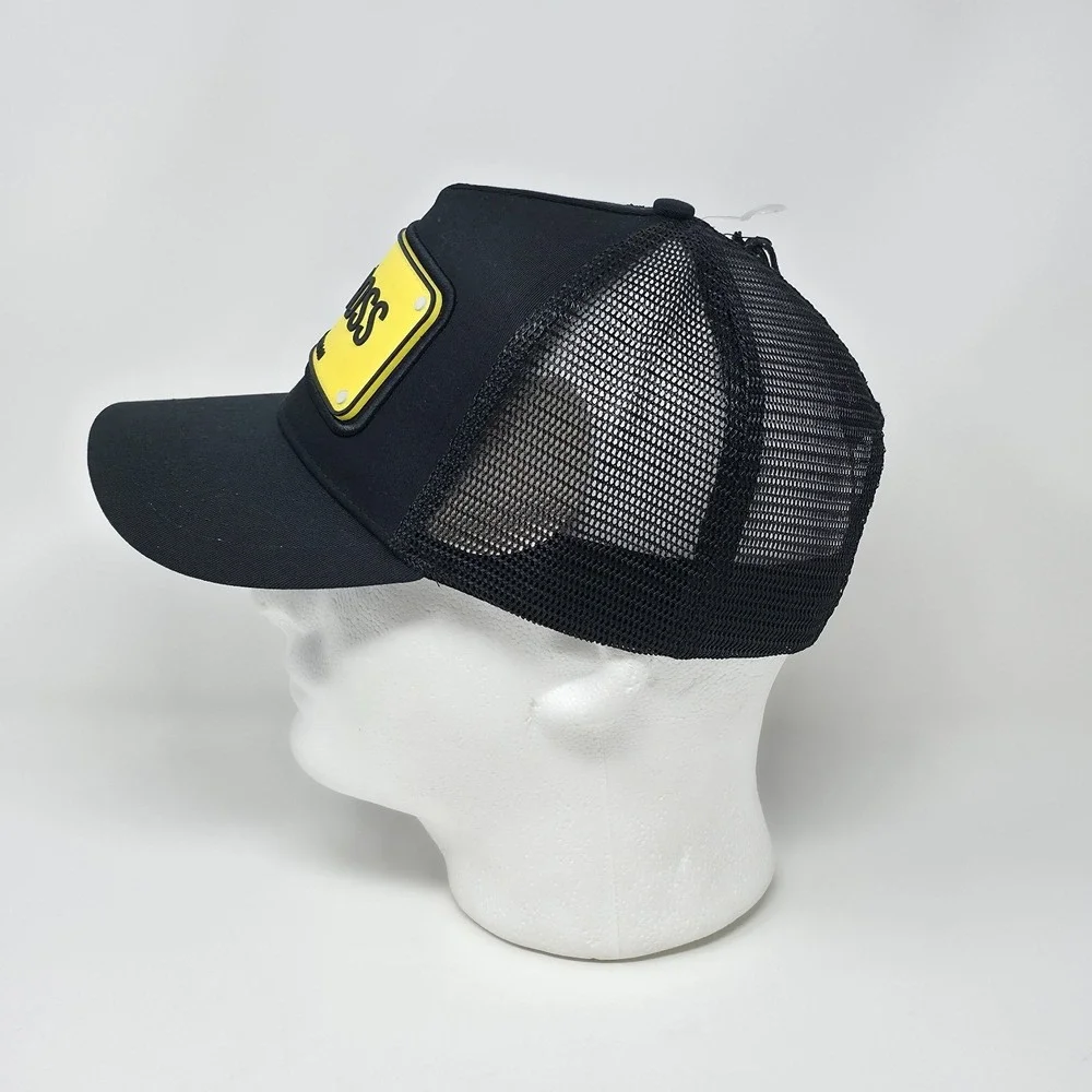 John Hatter & Co Snapback Cap Black A-Frame Trucker Hat The‎ Boss Rubber Patch